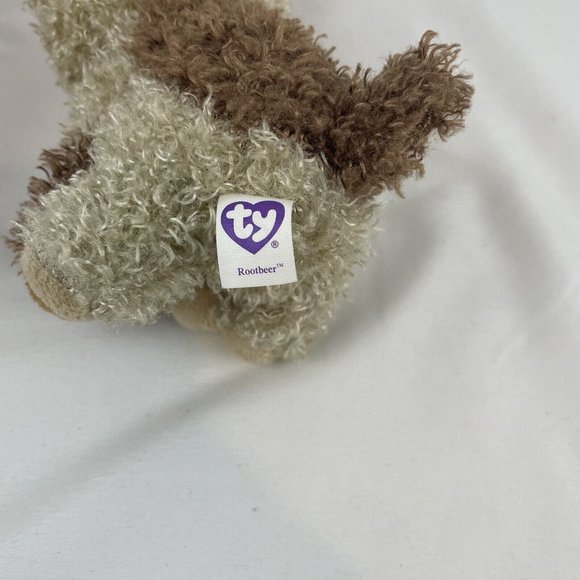 Ty Beanie Boos Puppy Dog Rootbeer 7” Plush Big Solid Orange Eyes No Tags - Picture 6 of 7